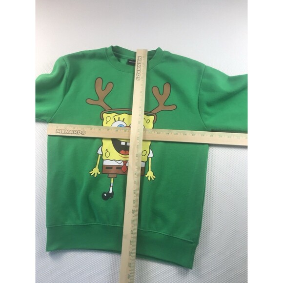 Nickelodeon Sponge Bob Square Pants Christmas Sweatshirt Adult Size Small Unisex - Picture 4 of 7